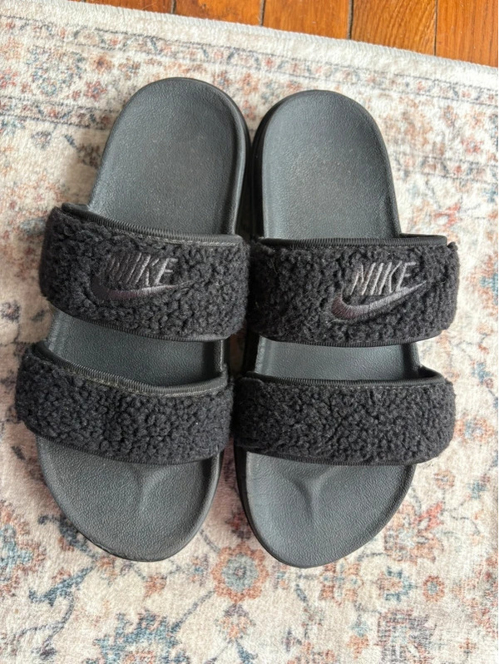 Womens Nike Sherpa Slide Sandals Size 9 Usa Black